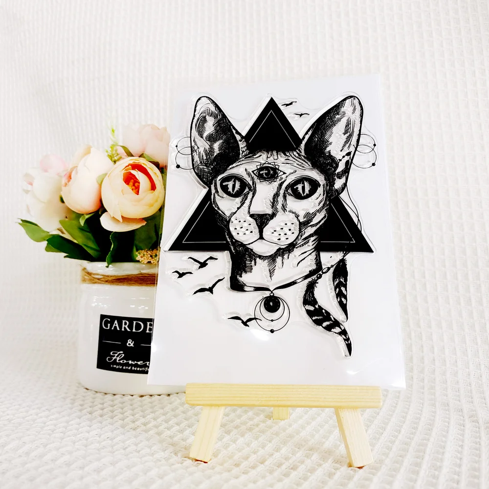 Безволосая кошка креативные силиконовые прозрачные штампы/печать для ручной