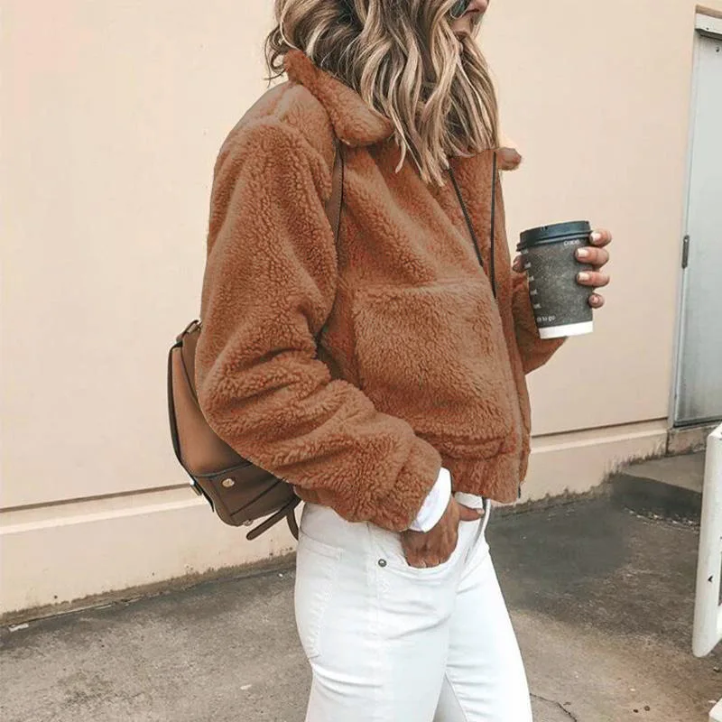 Women's Fur Jacket Autumn and Winter Fashion Casual Plush Faux Fur Coat Women Faux Fur Coat