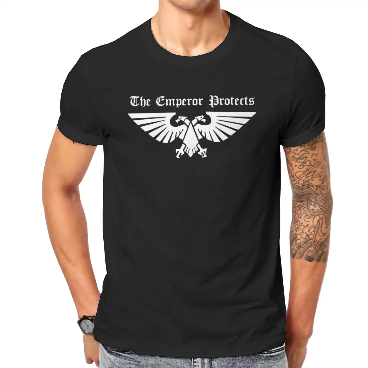 

Blue Planet T Shirt Red T-Shirt The Emperor Protects Men Fashion Short Sleeve