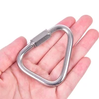 new solid triangle carabiner stainless steel keychain spring hook buckle screw safety lock rock climbing high altitude