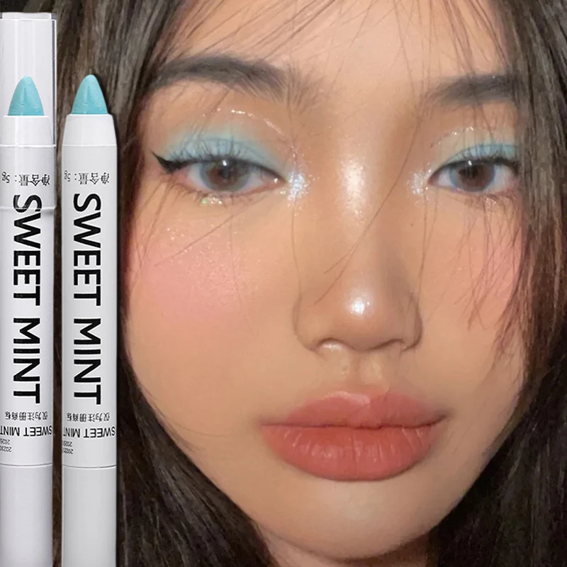 Blue Green Matte Glitter White Lying Silkworm Highlighter Pen Waterproof Shimmer Eye Make-up Tools
