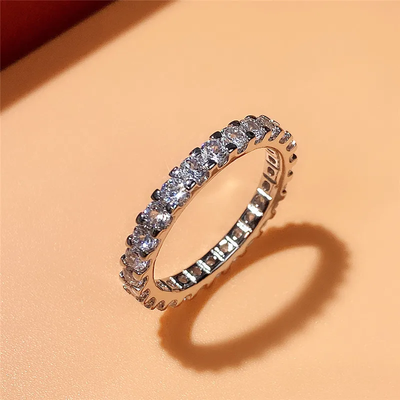 

Luxury Wedding Rings with Stunning Full Circle Zircon Geometry New Year Gifts Women Fashion Jewelry