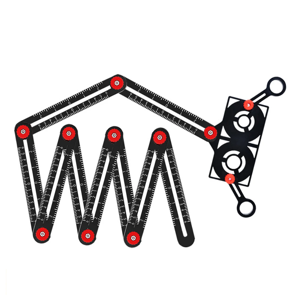 

Aluminium Alloy Multi Angle Measuring Ruler Tiles Drill Guide Template Tools Hole Locator Measuring Ruler Hole Punch Tools