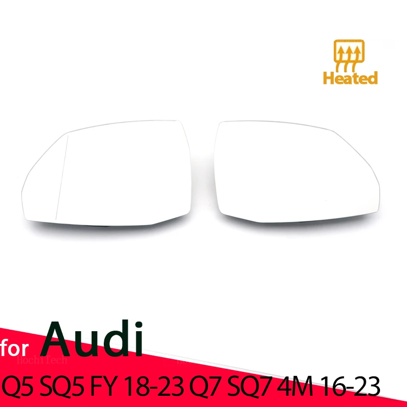 

Left & Right Side Mirror Glass Rear View Rearview Exterior Wide Angle for Audi Q5 Q5L SQ5 FY2018-2023 Q7 SQ7 4M 2016-2023