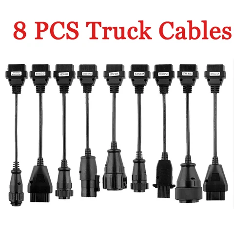 Бесплатная доставка, полный комплект, 8 шт. автомобильных кабелей + 8 шт. грузовых кабелей для TNESF DELPHIS ORPDC Vd Ds150e Cdp MVD WOW CDP Multidiag, автомобильные кабели