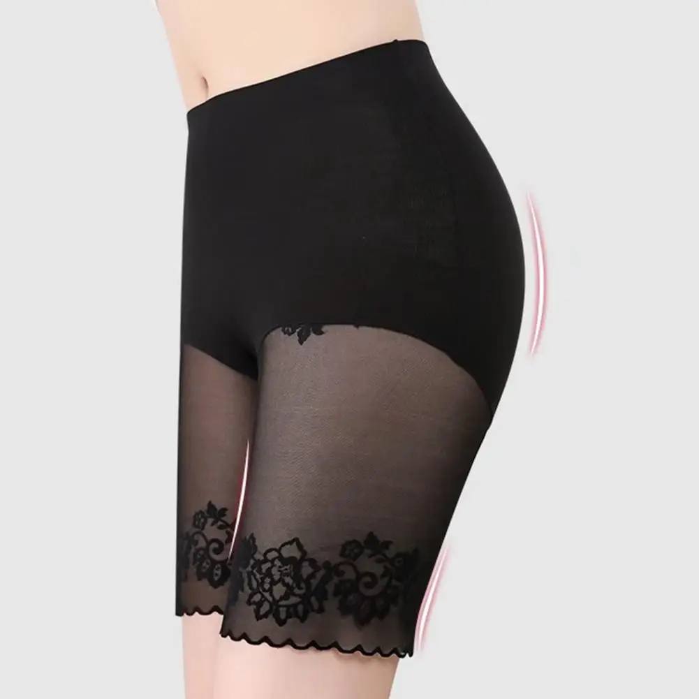 

Lace Mesh Safety Pants High Waist Lace Patchwork Ladies Safety Pants Anti-exposure Intimate Clothes For Women Underpants Women