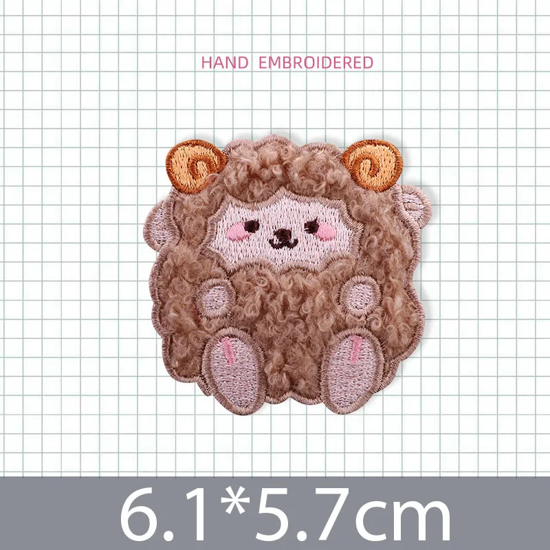 Самоклеящаяся нашивка с головой Мишки и овцы наклейка на детскую одежду