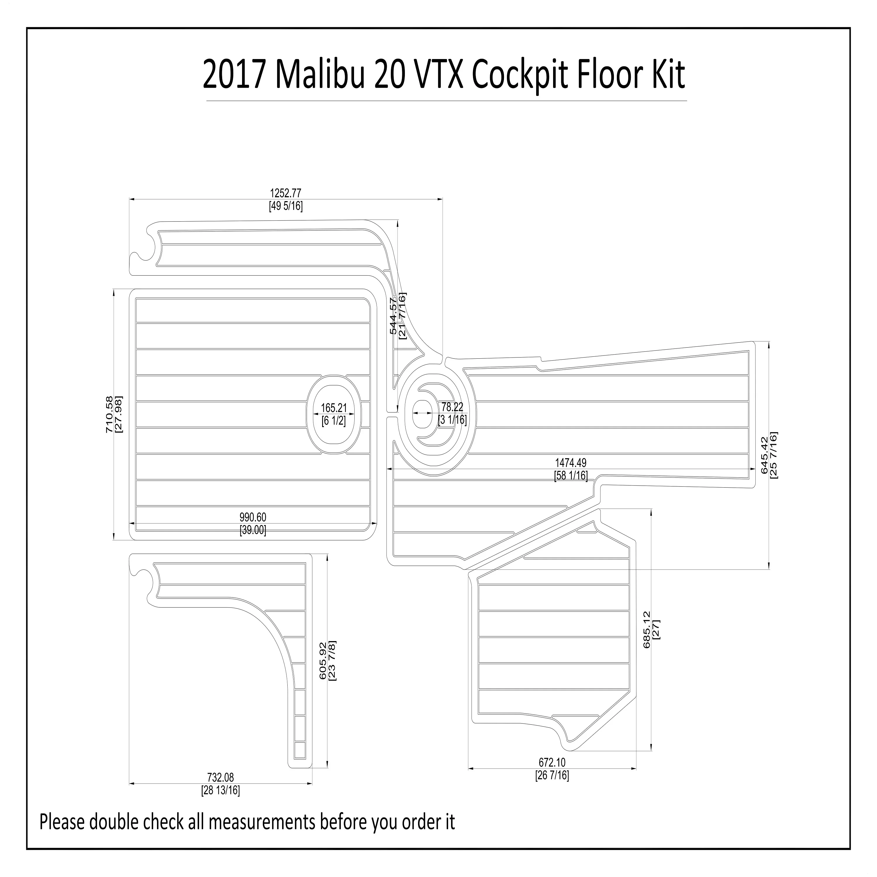 

2017 Malibu 20 VTX Cockpit Floor KitBoat EVA Faux Foam Teak Deck Floor Pad