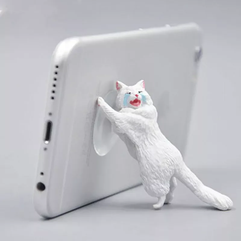 

2022NEW Cat Phone Holder Tablets Desk Sucker Support Resin Mobile Phone Stand Holder Sucker Design Animal Holder For Smartphone