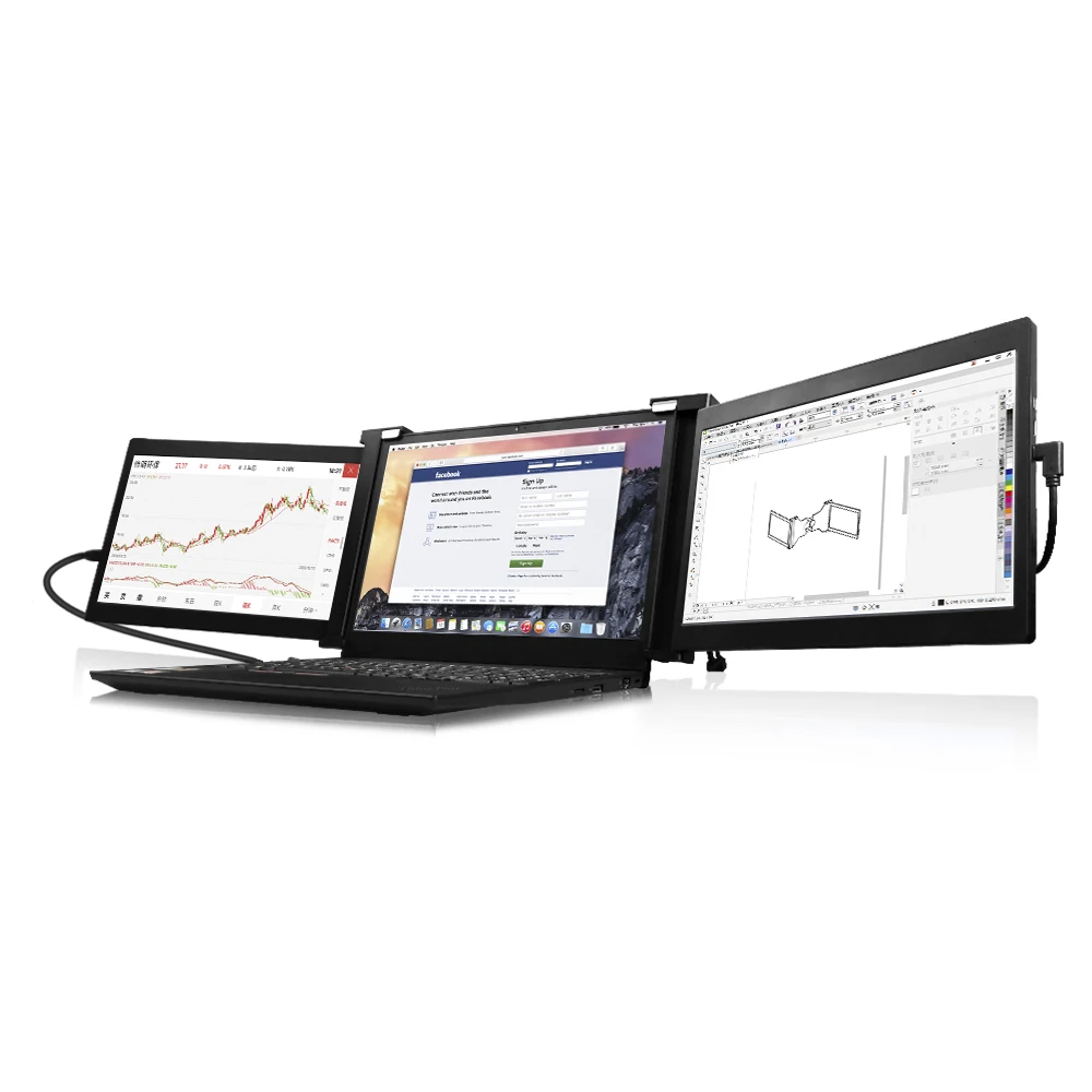 

FHD IPS 1080P Factory Wholesale USB C Portable triscreen for laptop