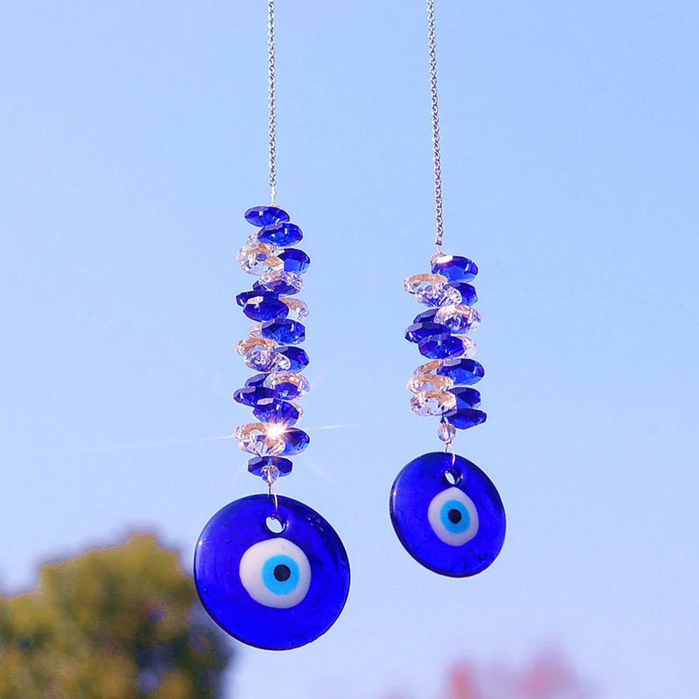 

Blue Large Round Pendant Mystic Devil Protection Turkish Greek Lucky Amulet Gift Evil Eye Car Jewelry Wall Hanging Ornament