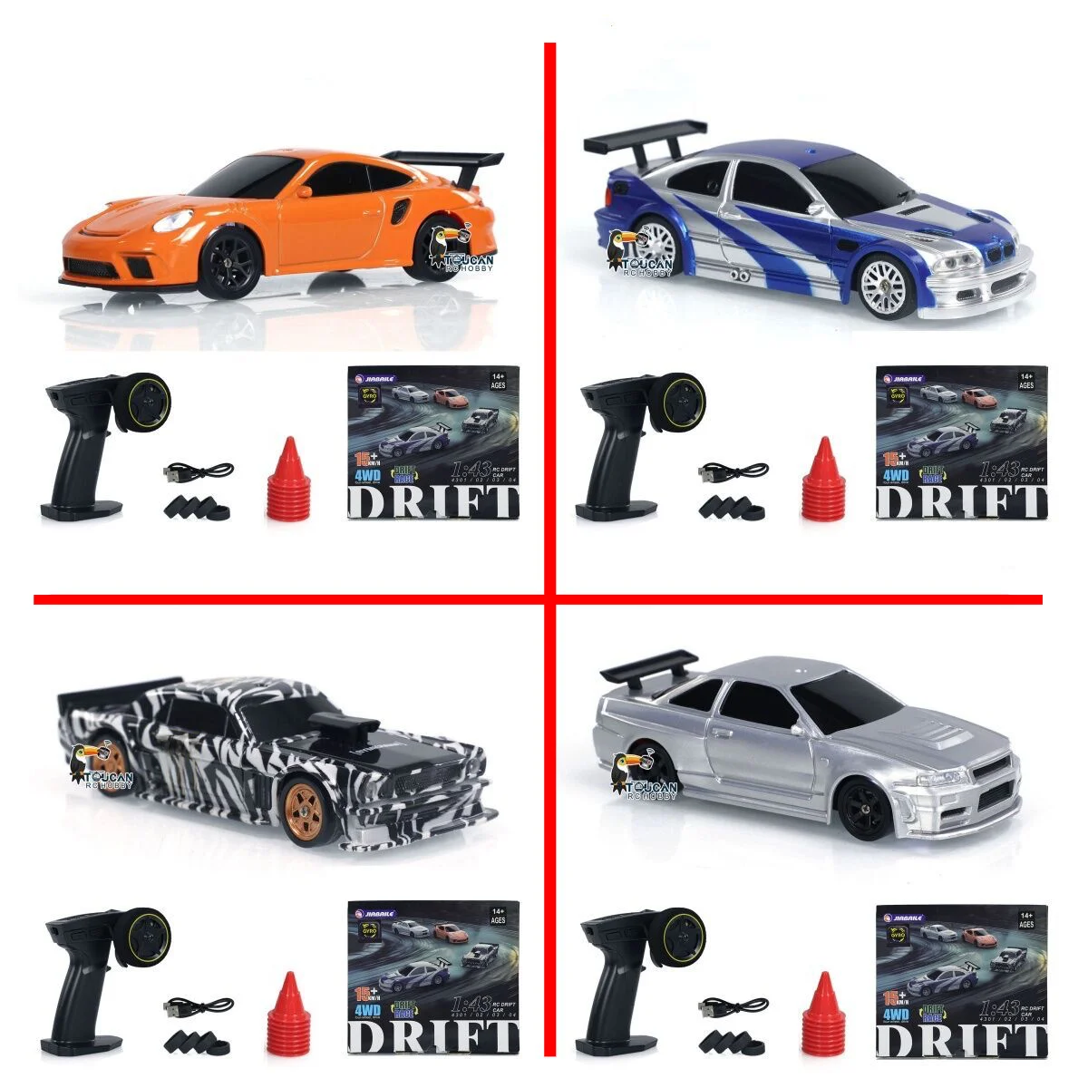 Фото 1/43 4WD RTR RC Скоростной автомобиль с полным приводом Радиоуправление 2,4 г Мини-гоночный дрейфующий дистанционный автомобиль Игрушечная высокоскоростная модель в подарок для мальчика №1