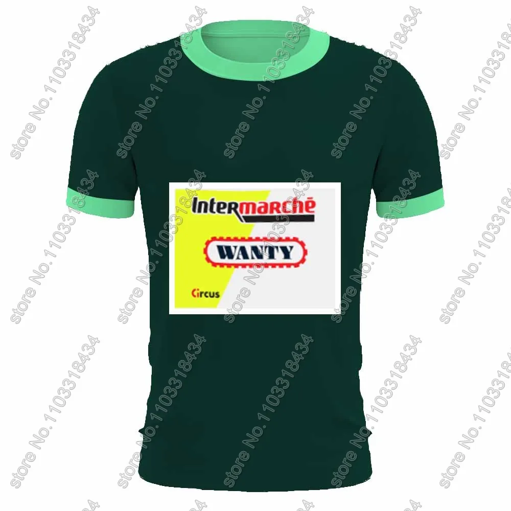 Футболка командная Wanty 2024 CAMISETA Team 3D зеленая желтая Джерси Бельгии мужская летняя
