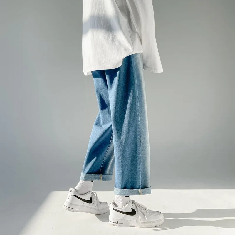 Men's Jeans Pants Trousers for Men Jean Spring Denim Mens Man Male Trendyol Streetwear Korean Fashion Men Boys Large Flare Sale