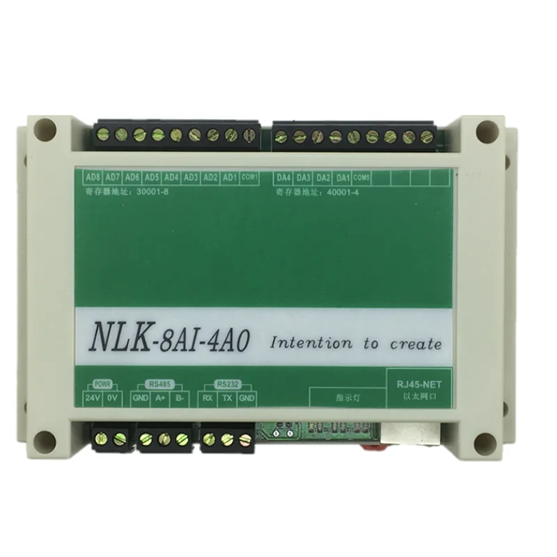 

NLK-8AI4AO analog input/output module Modbus communication RS485 isolated analog module