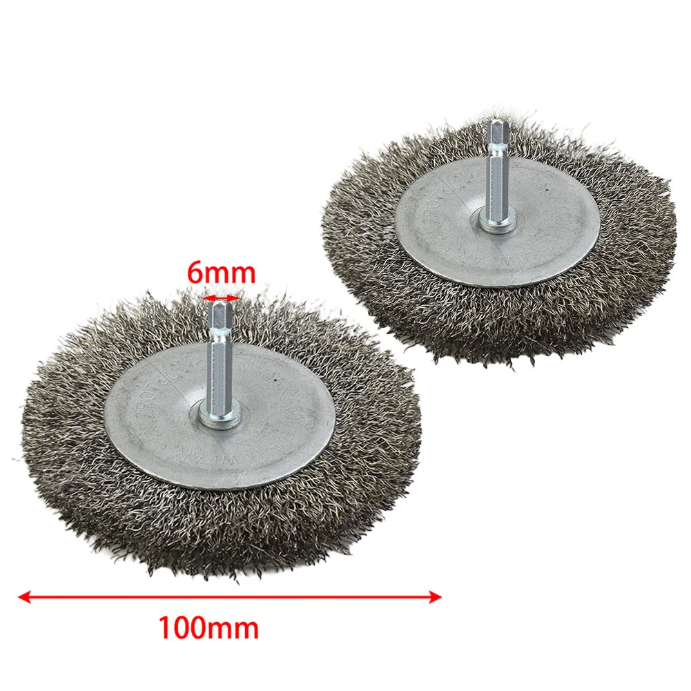 

2pcs Stainless Steel Electric Joint Brush Replacement Brush Wire Brush Set Metal Grout Brushes 6mm Shank For EFB 400 401 Blister