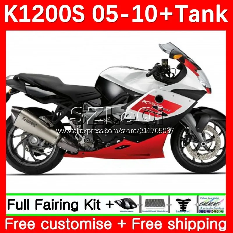 

lucky white Body For BMW K1200 K 1200 S K 1200S K1200S 05 06 07 08 09 10 K-1200S 2005 2006 2007 2008 2009 2010 Fairing 16LQ.65