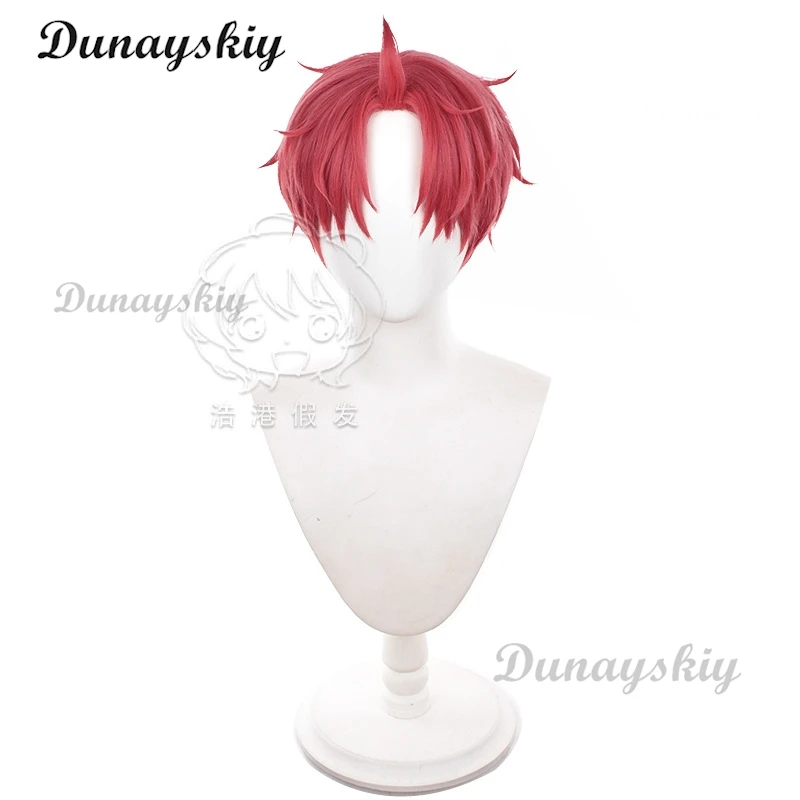 Парик для косплея одудан Цзинь Enjoji из аниме одувандан красные короткие волосы