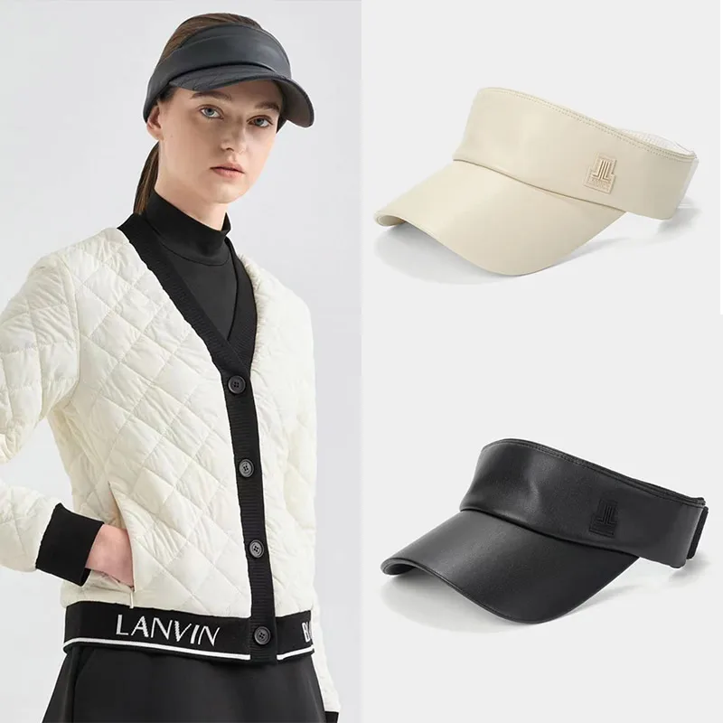 

Mens Womens PU Sun Visors with UV Protection Adjustable Sports Sun Visor Hats for Running Gardening Traveling Summer Hats