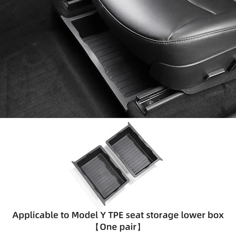 For Tesla Model Y Under Seat Storage Box Car Interior Accessories Drawer Type Organizer Model X Storage Lower Box Case 2023-2024