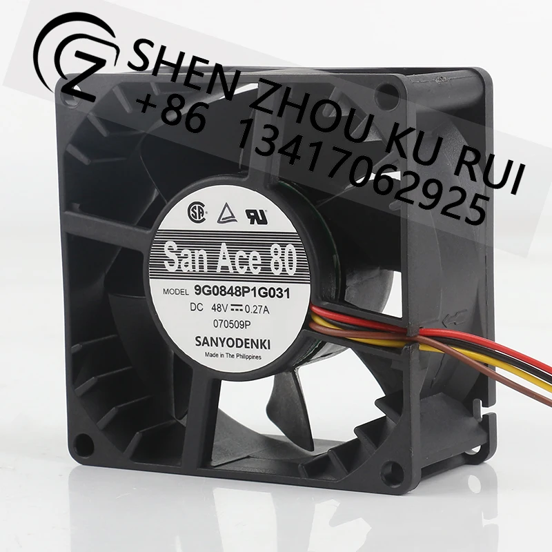 Фото Sanyo 48 В 0,27 А 8038 Коммуникационное оборудование Двойной шарикоподшипник 9G0848P1G031 Вентилятор охлаждения №2