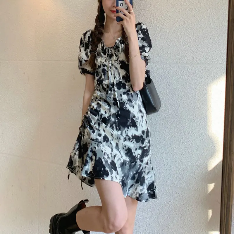 

Лето 2022, женская одежда, шифоновое платье-рубашка с цветочным принтом, женская одежда d39