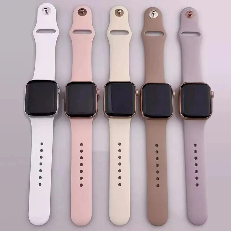 

Silicone Strap For Apple Watch Band 49mm 45mm 44mm 42mm 41mm 40mm 38mm Watchband Bracelet Belt For iWatch Series 8 7 6 5 4 3 SE