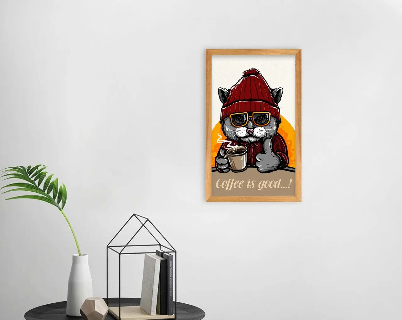 

BK Home Coffee Design Decorative Retro Wood Tablo-2 Modern Convenient Reliable Decoration Gift Quality Design Simple