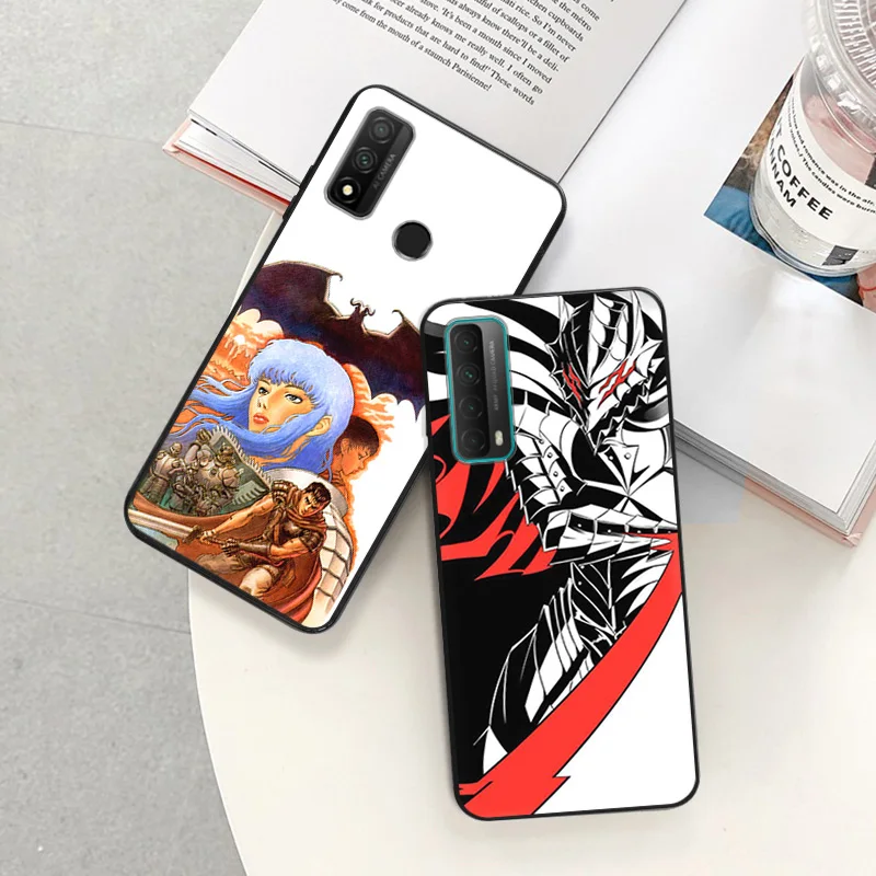 Черный мягкий чехол для телефона Huawei P40 P30 P20 P_Smart Z Berserk Anime Skull Knight Moto G30 G31 One Fusion Edge 20