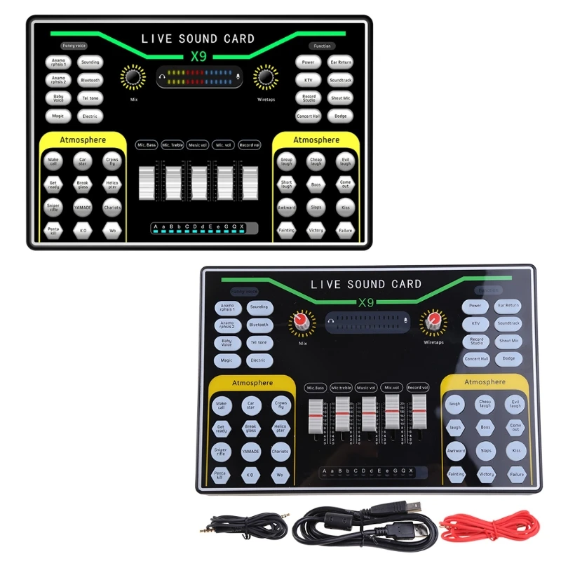 

Dual Mobile Phone Live Broadcast Sound Card Cellphone Webcast Voice Changer