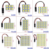 300set t10 ba9s festoon c5w c10w 691218243648 smd 5050 led white 12v led reading panel car interior dome light 2 adapters