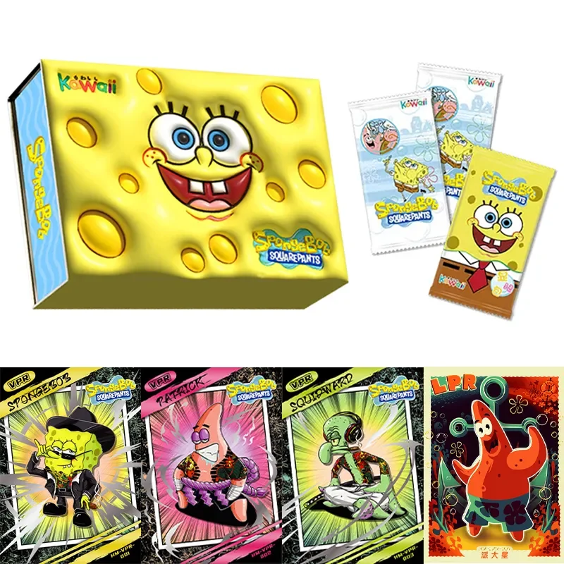 

New SpongeBob SquarePants Anime Card Bob Patrick Star Squidward Cute Funny Beach Adventure Limited Collection Card Kids Gift Toy