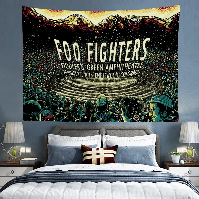 

Foo-Fighters Tapestry Aesthetic Home Decor Wall Art Hanging Wallpaper Decoration Bedroom Tapestries Headboards Decorative Custom