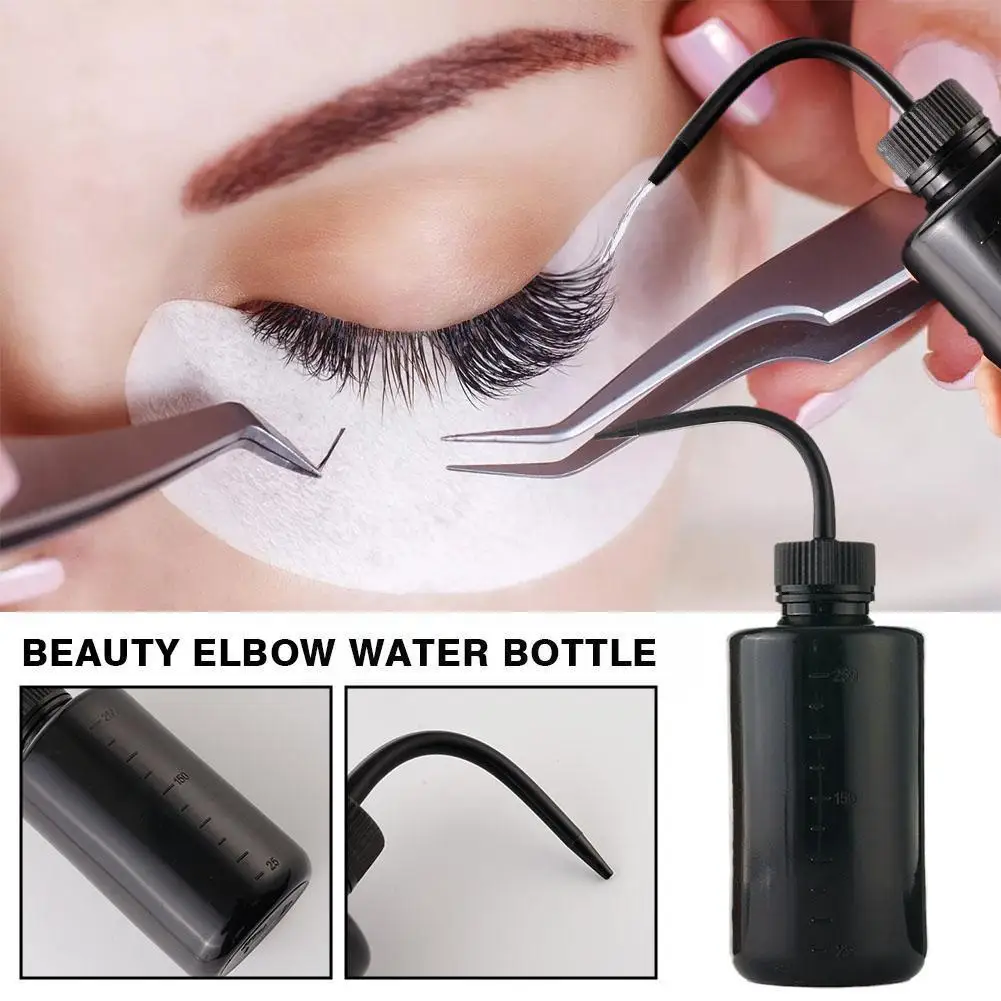

250ml Eyelash Extension Elbow Flush Water Bottle Wash Type Bottle Diffuser Curved Squeeze Eyelashes Spout Water Tattoo Q8Z1