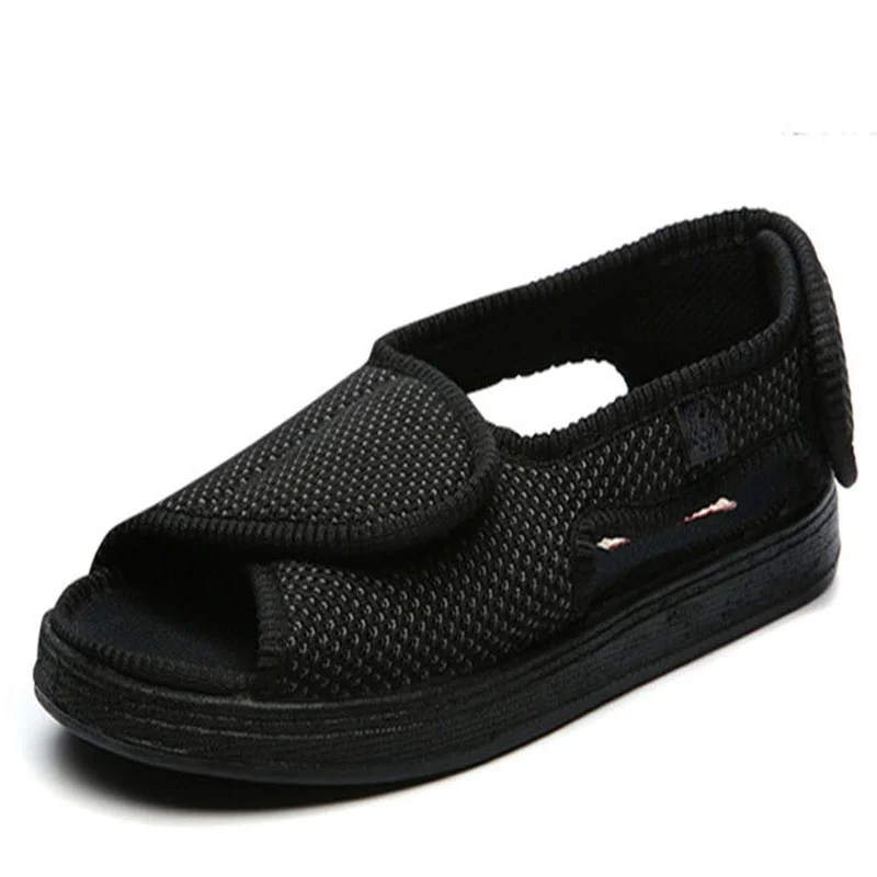 

Summer Dew Toe Diabetic Shoe Female Foot Swollen Feet Wide Magic Stick Shoes Thumb Outside The Middle-aged Old Men's Sandal 49