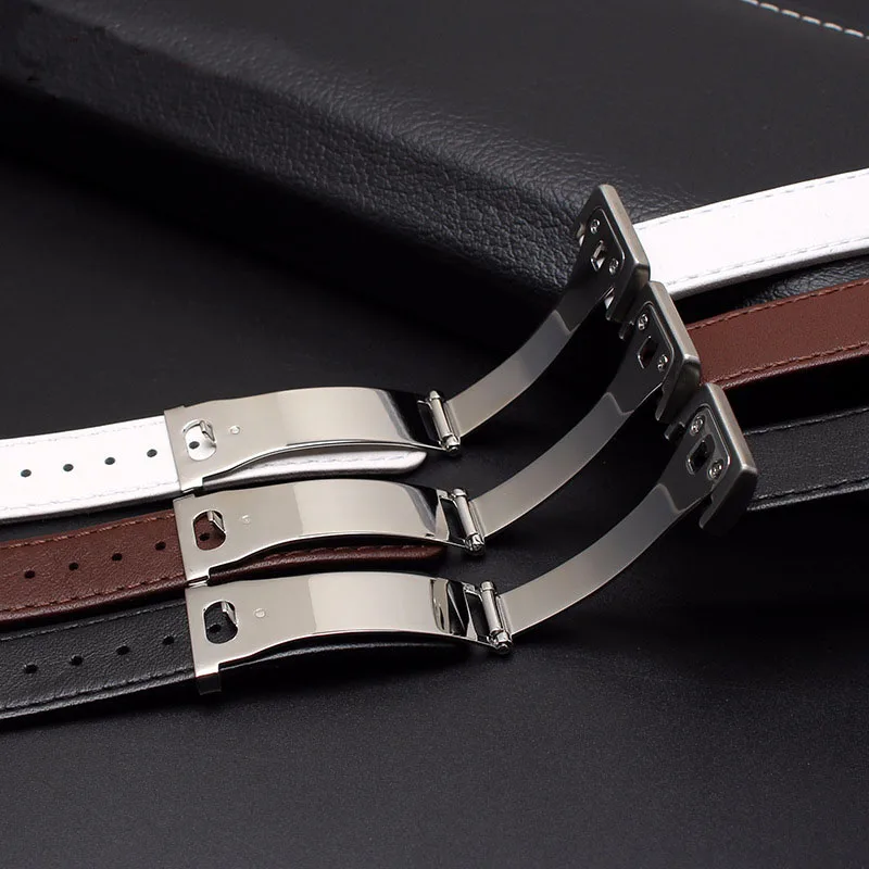 For Huawei B6 B2 B3 Smart Bracelet Genuine Leather Watch Band Men's Bracelet Women's Folding Buckle Replacement Soft Watch Strap
