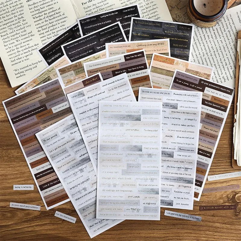 

4 шт., винтажные наклейки для дневника в скандинавском стиле