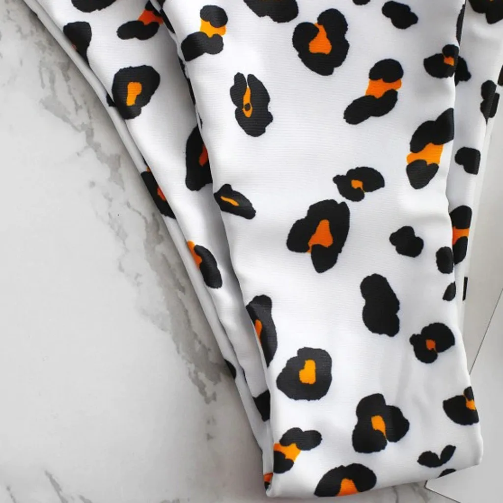 Леопардовый принт пуш-ап на косточках комплект бикини 2024 женский сексуальный