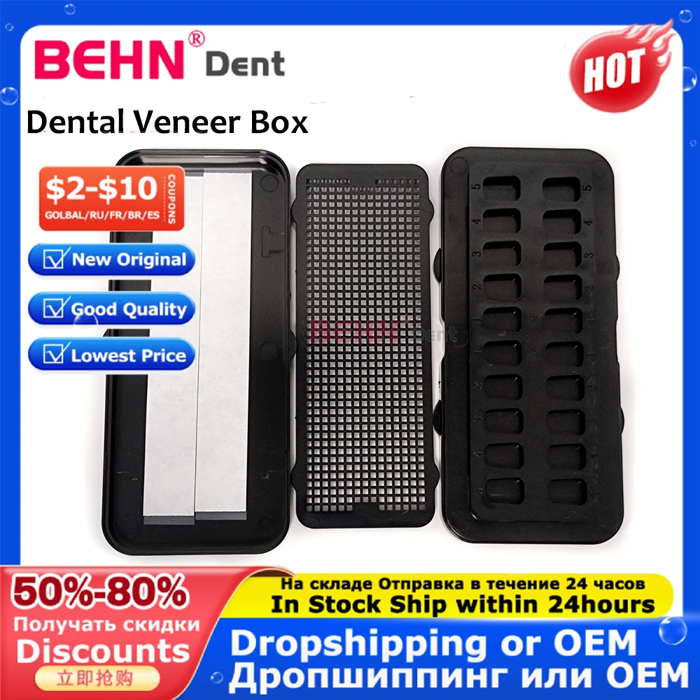 

Dental Veneer Box All Ceramic Veneer Case Denture Storage Box Portable Cleaning Tools Dentists Instruments