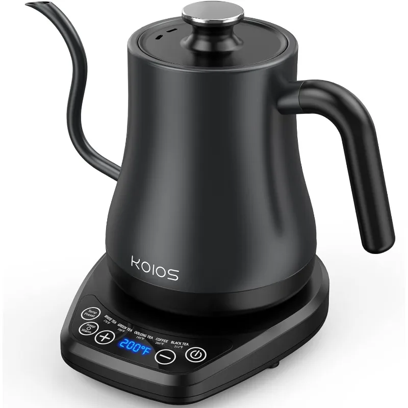 

Электрический чайник «гусиная шея» с контролем температуры ± 1 ℉, KOIOS 1200 Вт, быстрый нагрев, «гусиная шея», чайник для разлива кофе и чая