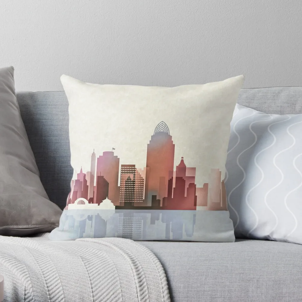 

Декоративная подушка Cincinnati skyline, чехол из полиэстера для дома