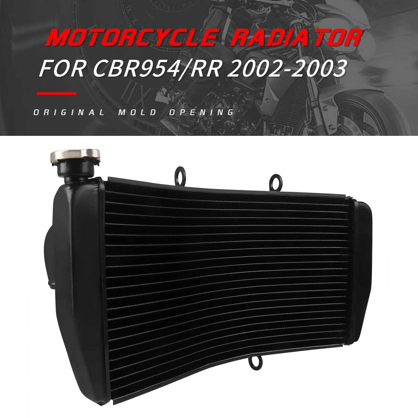 For Honda CBR954RR CBR954 CBR 954 RR 2002 2003 Motorcycle Accessories Engine Aluminum Cooler Cooling Coolant Radiator Black