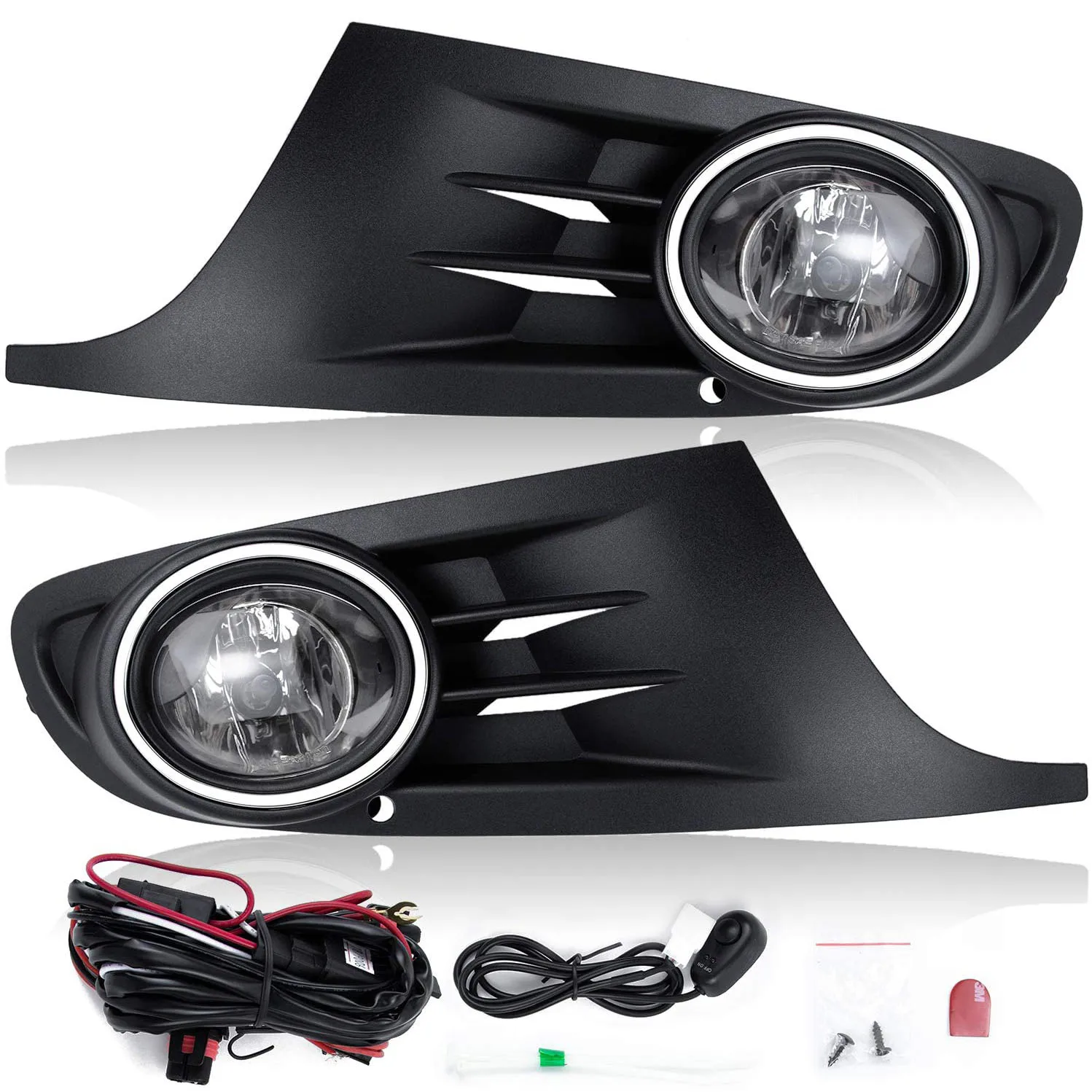 1 пара Cear Lens Галогенные Противотуманные лампы Driver сборка со стороны пассажира для