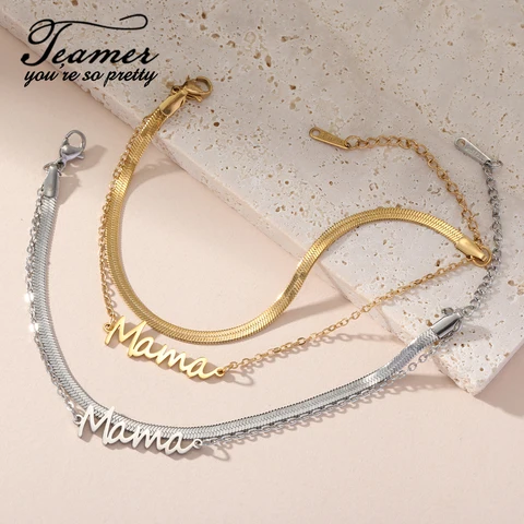 Браслет Teamer Letter Mama из нержавеющей стали