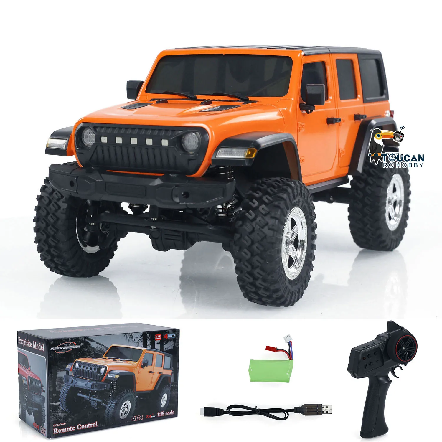 głosem RTR RC Crawler 4WD 1/18 Off-road Climbing Rock Car Truck ze światłami Model samochodu zdalnie sterowanego Zabawki Prezenty dla chłopców