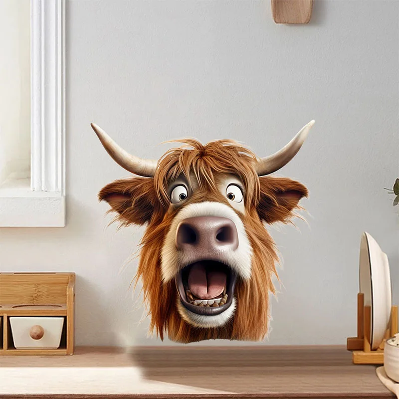 Самоклеящаяся декоративная настенная наклейка в виде коровы для ванной комнаты