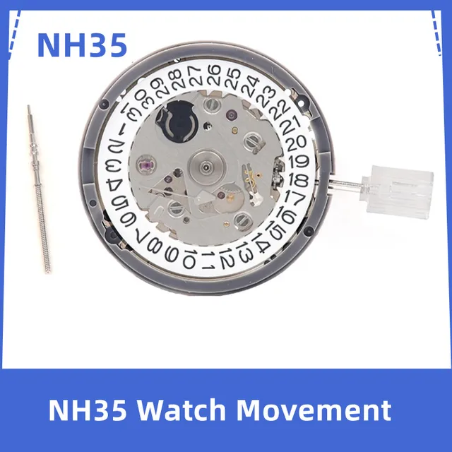 NH35 Movement Day Date Set High Accuracy Automatic Mechanical Watch Wrist with Movement Watch Steel Stem 1