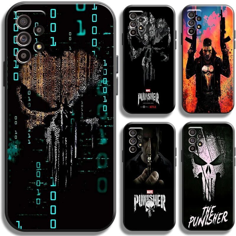 

Marvel Punisher Frank Castle Phone Case For Samsung Galaxy A32 A32 5G Soft Shell TPU Back Coque Full Protection Black Cover