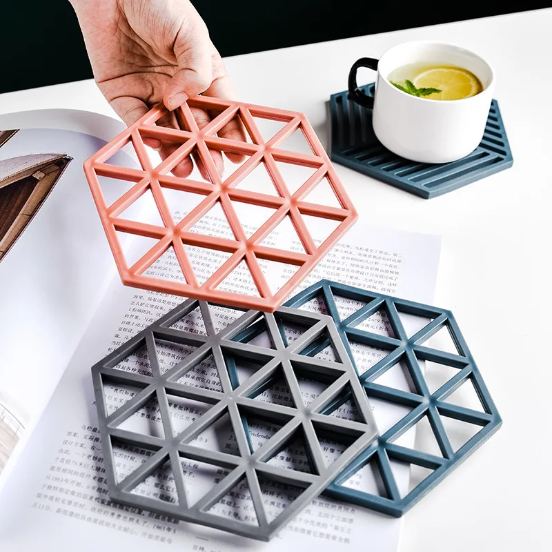 

3pcs Silicone Placemats Cup Cushion Tableware Pads Hot Safe Kichen Accessories Dining Table Decor