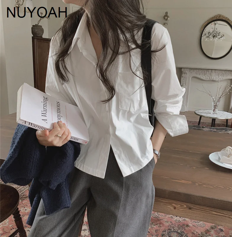 

Chic Simple Color Long Sleeve ShirtNuyoah